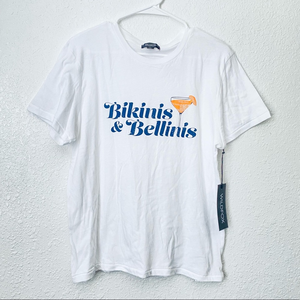 🍓 Wildfox NEW Bikinis & Bellinis Please Boho Vacation Graphic Tee Large